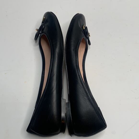 KATE SPADE NEW YORK Willa Leather Ballet Flats Shoes Bow Charm S-118 Sz 8.5 - Picture 7 of 9